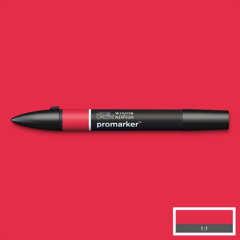 Lihová fixa WINSOR & NEWTON Promarker Fine & Chisel, RED (R666)