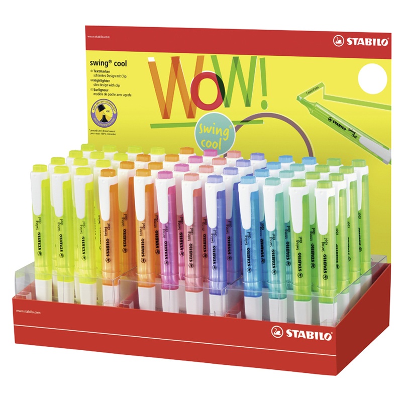 Zvýrazňovač STABILO swing cool, 48ks ve stojánku