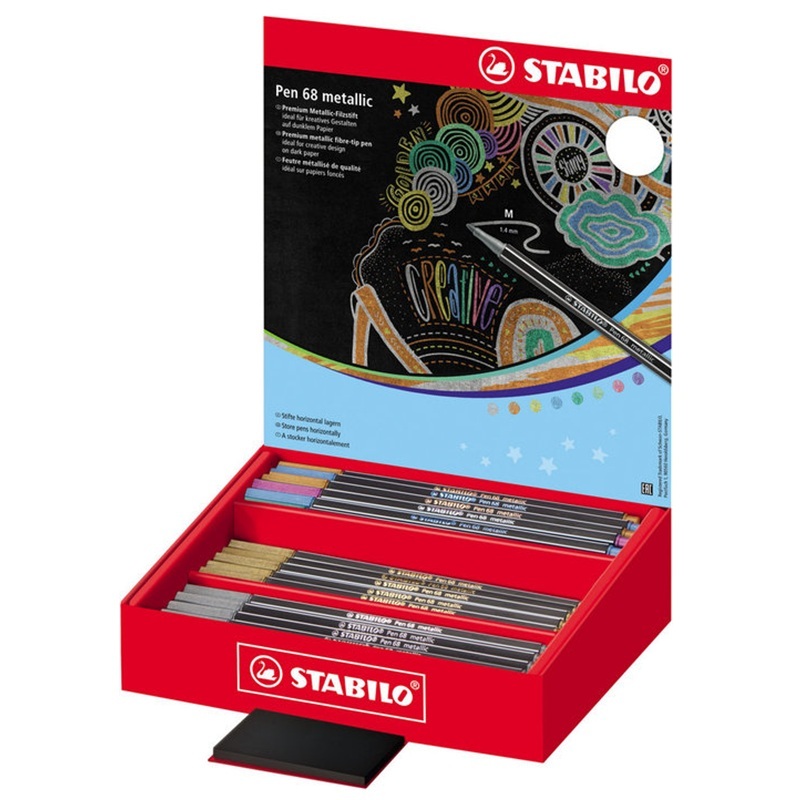 Fix STABILO Pen 68 metallic, 60ks ve stojánku