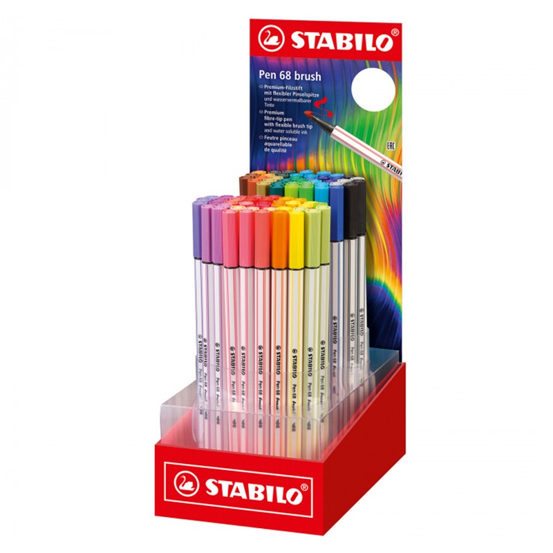 Fix STABILO Pen 68 brush, 80ks ve stojánku
