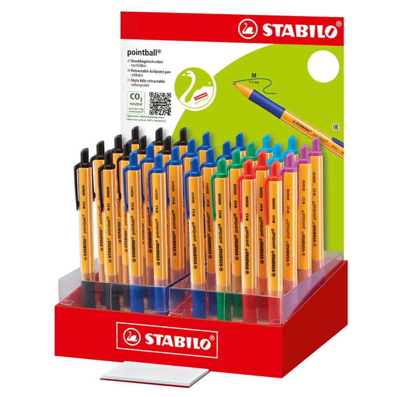 Kuličková pera STABILO pointball, 32 ks ve stojánku