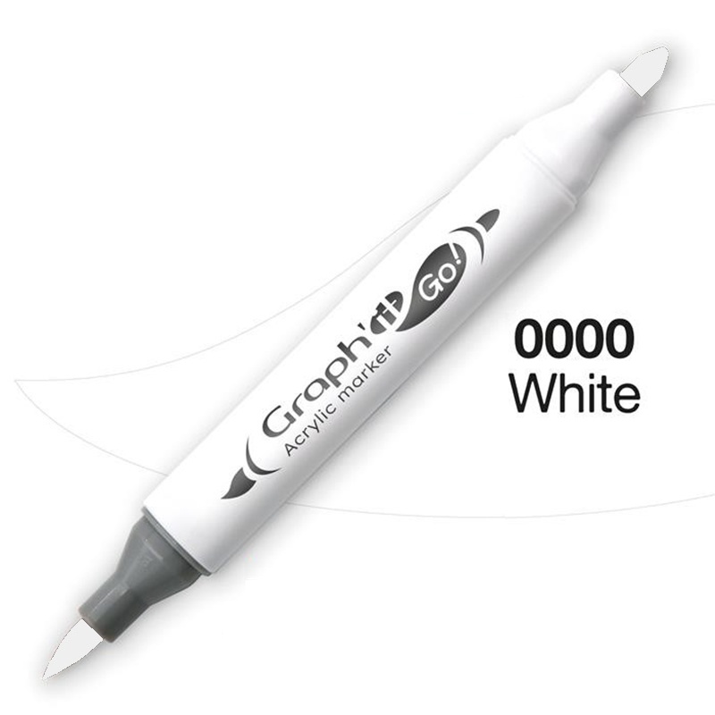 Akrylová fixa GRAPH'IT oboustranná Brush & Fine, White