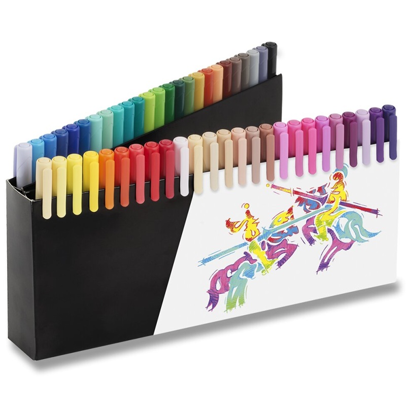 FABER-CASTELL štětcové fixy Black Edition, set 50ks ve stojánku