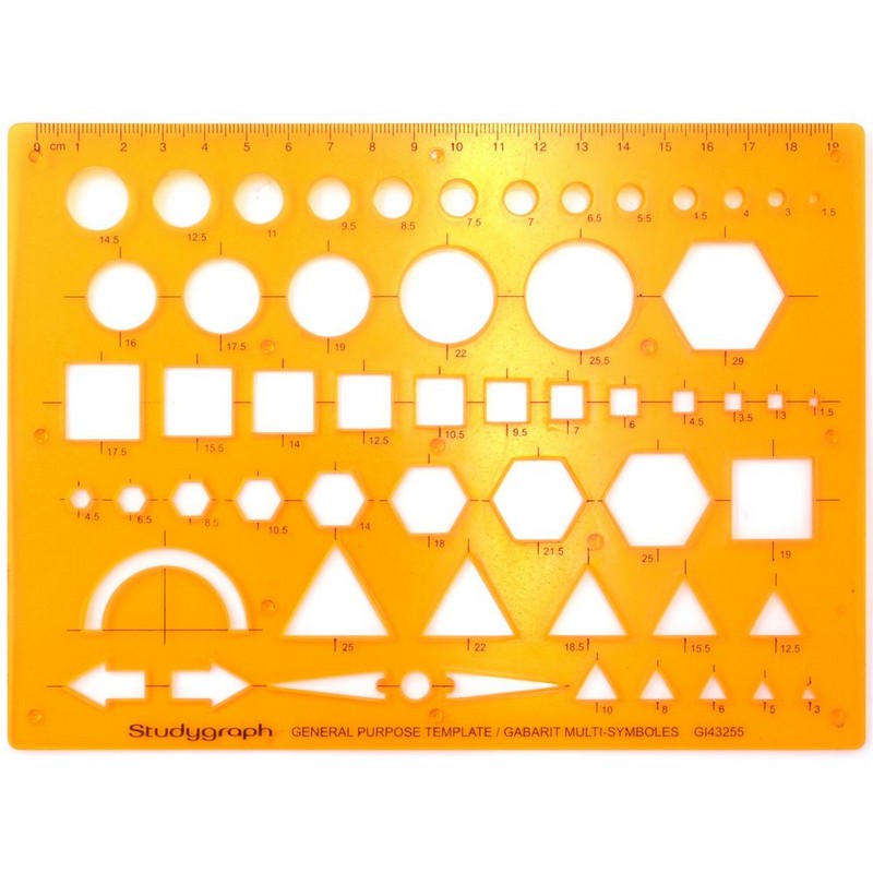 Šablona GRAPH'IT na symboly 56 tvarů