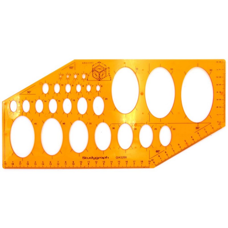 Šablona GRAPH'IT na elipsy 2-60 mm