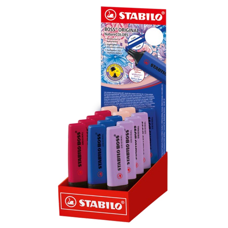 Zvýrazňovač STABILO BOSS ORIGINAL, nature 15ks ve stojánku