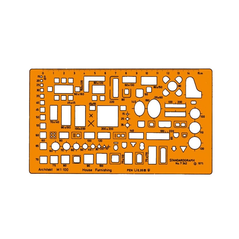 Šablona GRAPH'IT na architektonické prvky 104 tvarů 1:100