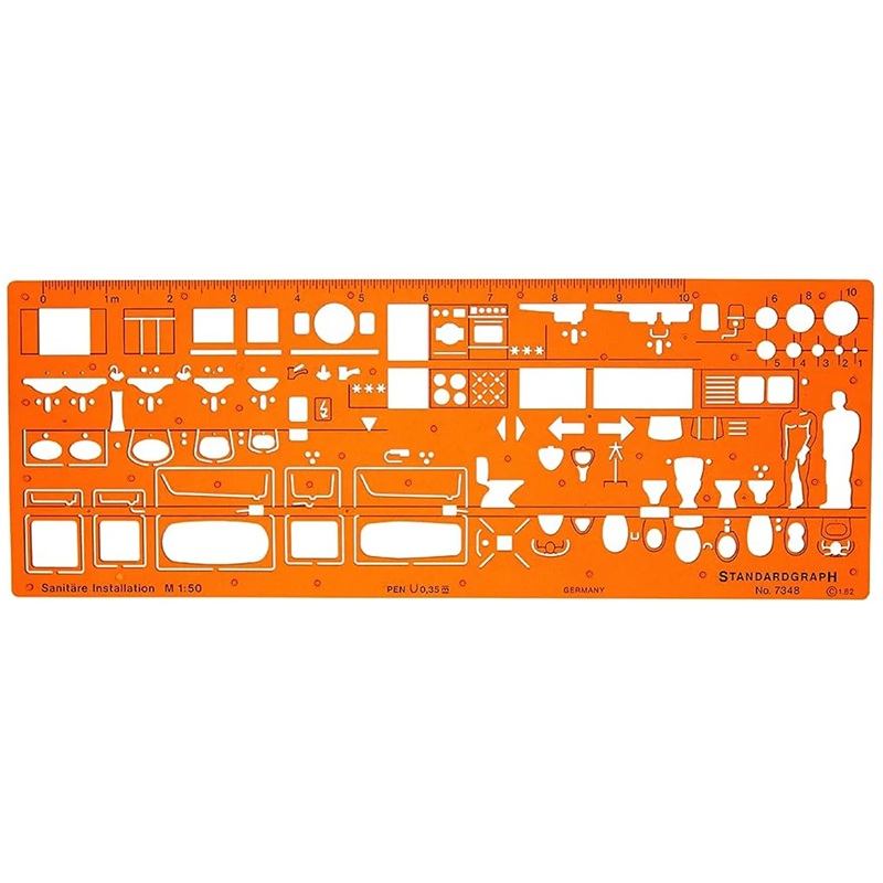 Šablona GRAPH'IT se sanitárními prvky 104 tvarů 1:50