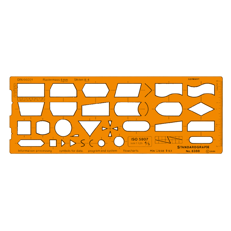 Šablona GRAPH'IT s datovými symboly 36 tvarů