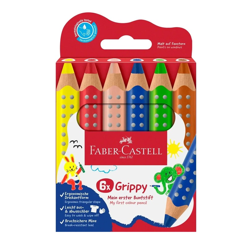 FABER-CASTELL multifunkční pastelky GRIPPY 3v1, 6ks