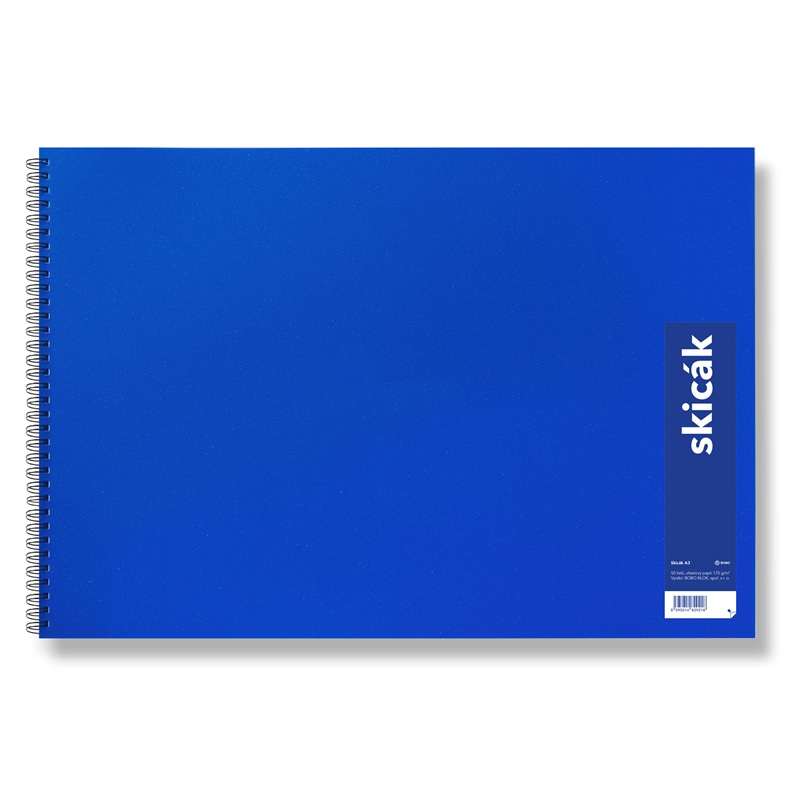 BOBO Skicář "Modrák" A3, 25 bílých listů