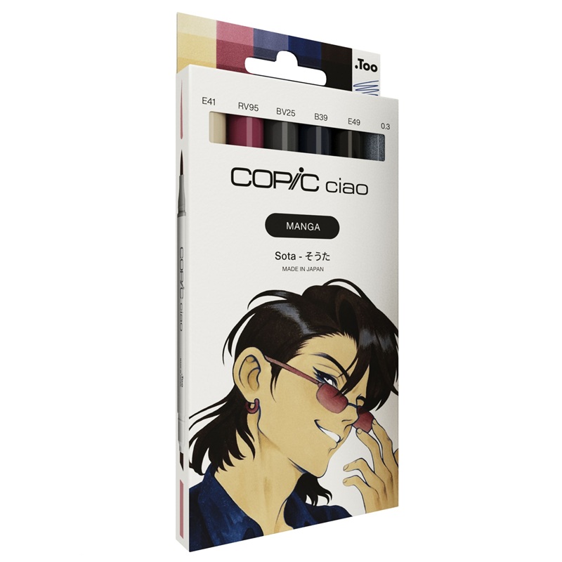Lihové fixy COPIC Ciao oboustranné Brush & Chisel 5+1ks, Manga Sota