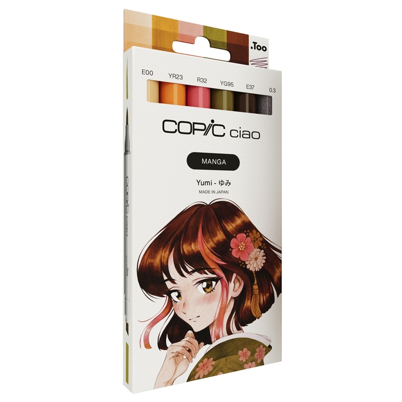 Lihové fixy COPIC Ciao oboustranné Brush & Chisel 5+1ks, Manga Yumi