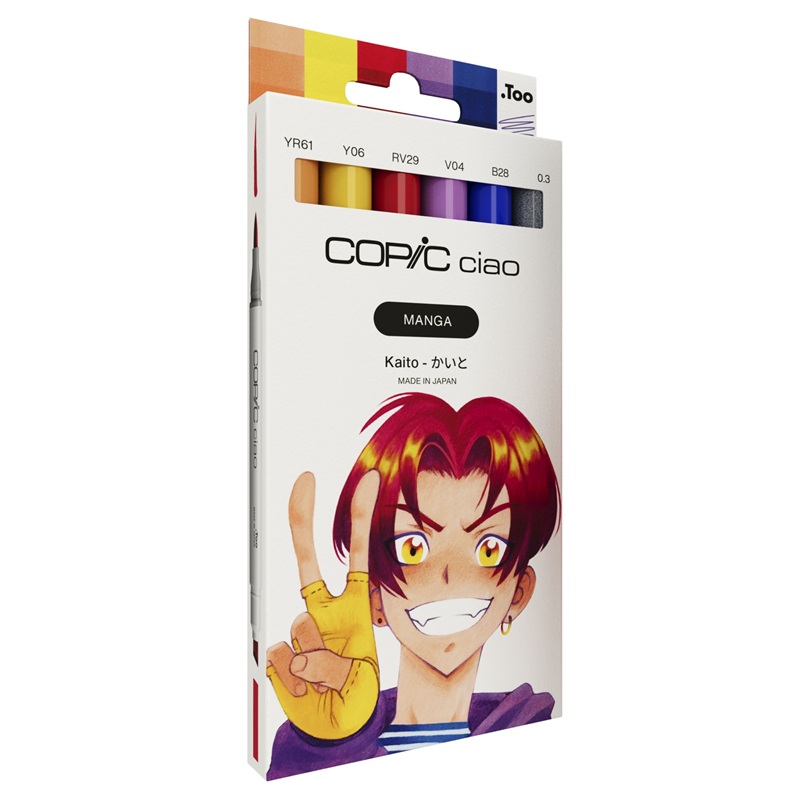 Lihové fixy COPIC Ciao oboustranné Brush & Chisel 5+1ks, Manga Kaito