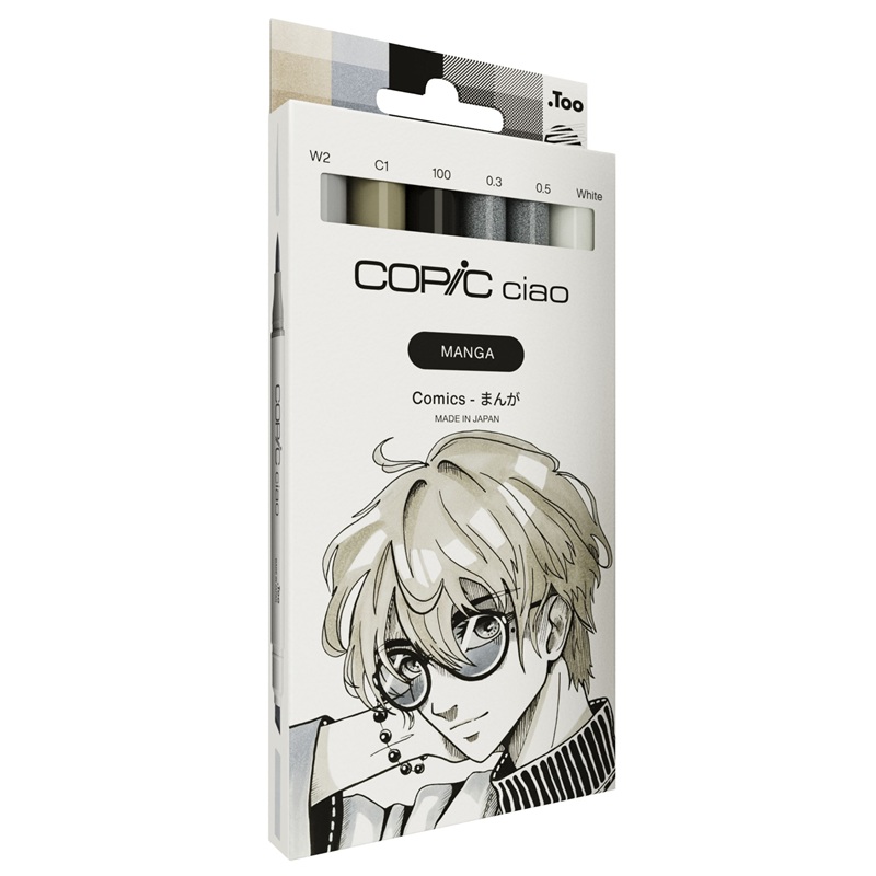 Lihové fixy COPIC Ciao oboustranné Brush & Chisel 5+1ks, Manga Comics