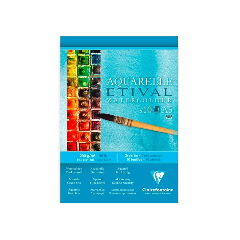 Blok CLAIREFONTAINE Etival CP, A5, 200g, 10 listů