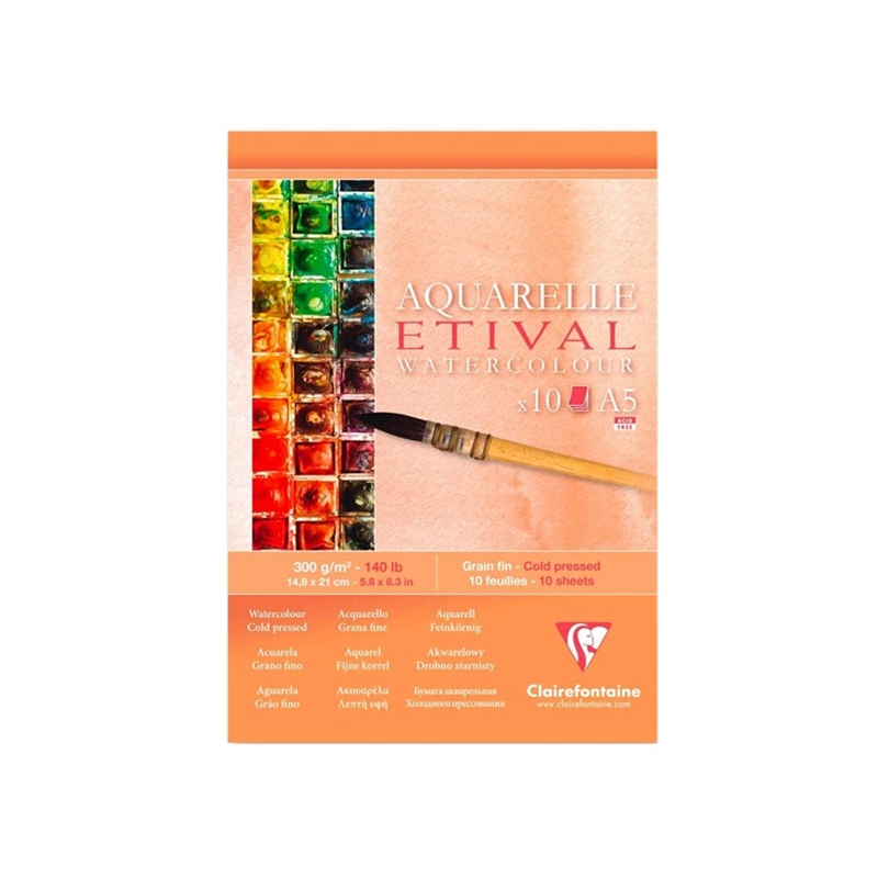 Blok CLAIREFONTAINE Etival CP, A5, 300g, 10 listů