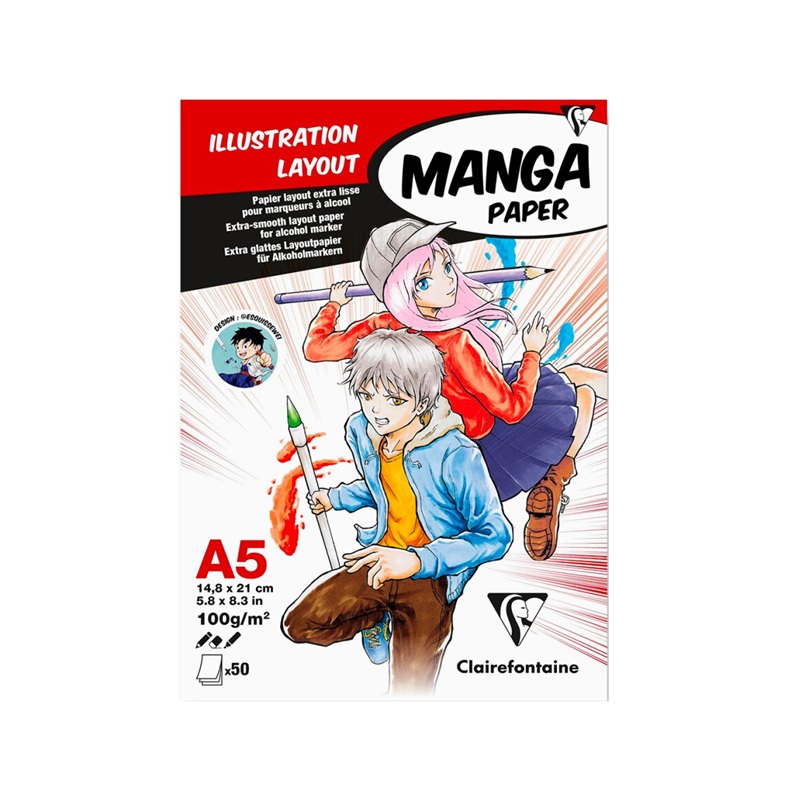 Blok CLAIREFONTAINE Manga Illustrations Layout, A5, 100g, 50 listů