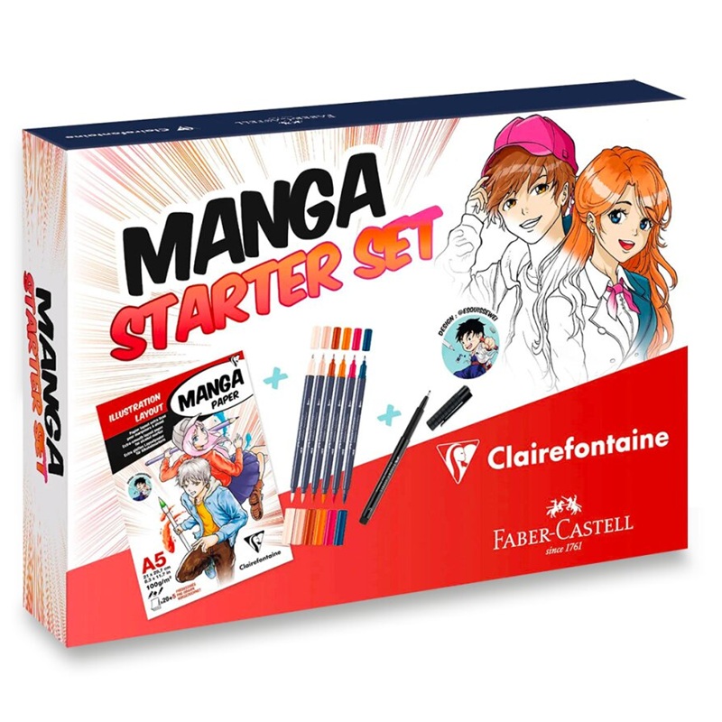 FABER-CASTELL & CLAIREFONTAINE Manga Starter Set, 13ks