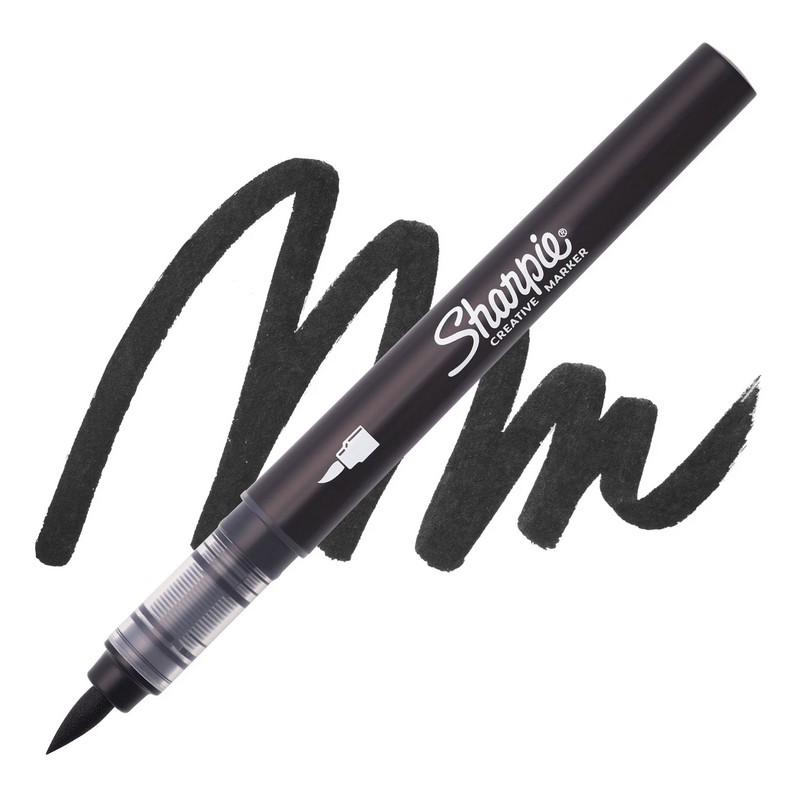 Akrylová fixa SHARPIE štětcová, černá