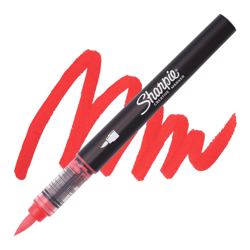 Akrylová fixa SHARPIE štětcová, červená