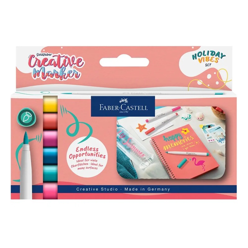 FABER-CASTELL popisovače Creative, set 6ks Holiday Vibes