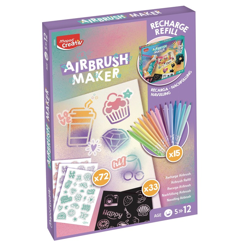 Náhradní náplně pro MAPED CREATIV AirBrush Maker, 28 ks pastelové
