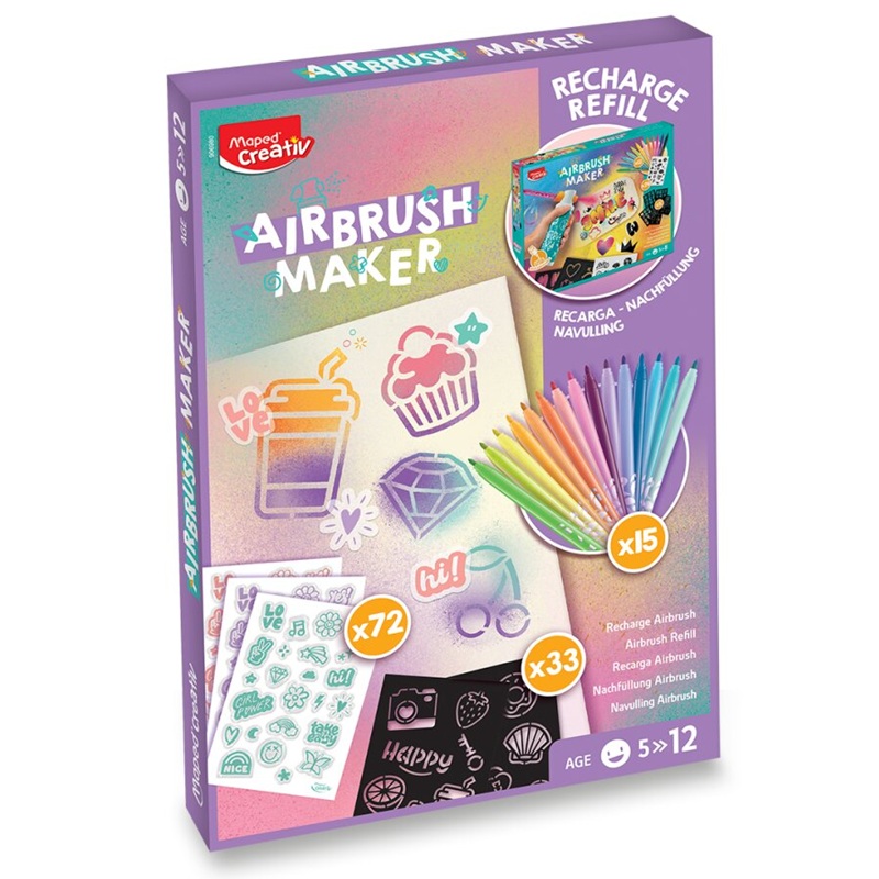 Náhradní náplně pro MAPED CREATIV AirBrush Maker, 28ks pastelové
