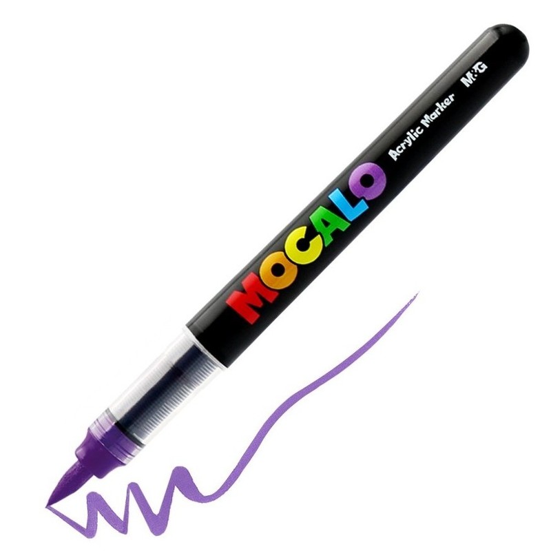 Akrylová fixa M&G Mocalo štětcová, Lilac 802