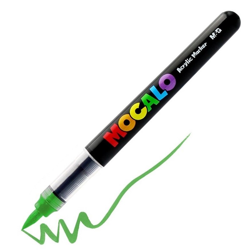 Akrylová fixa M&G Mocalo štětcová, Green 532