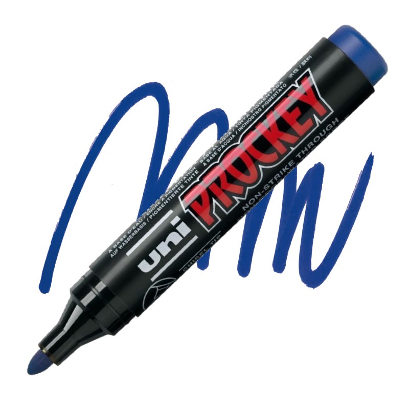 UNI PROCKEY permanentní popisovač kulatý, modrý
