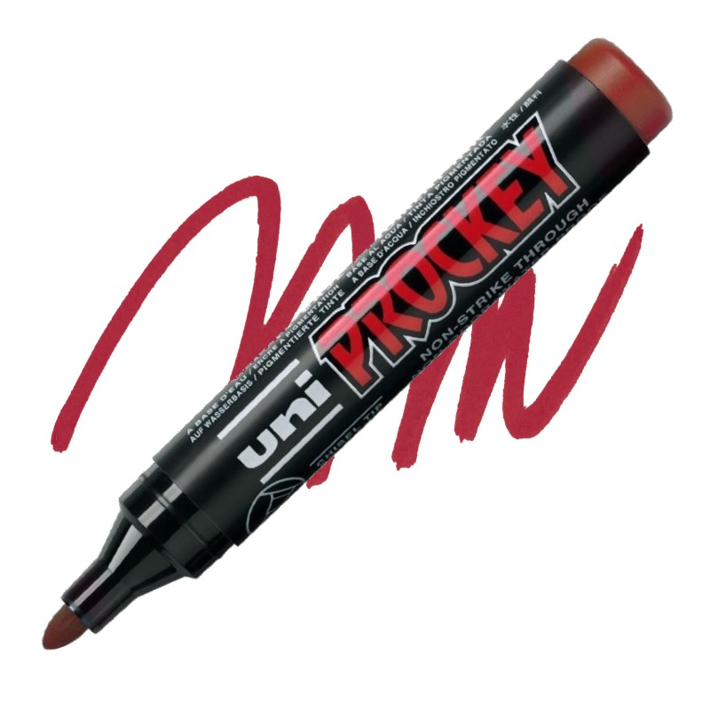 UNI PROCKEY permanentní popisovač kulatý, červený