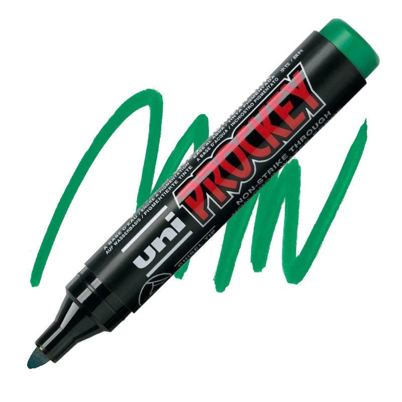 Permanentní popisovač UNI PROCKEY kulatý, zelený