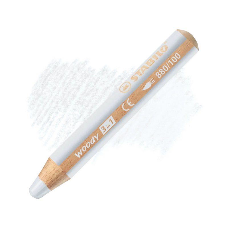 Multifunkční pastelka STABILO woody 3v1, bílá