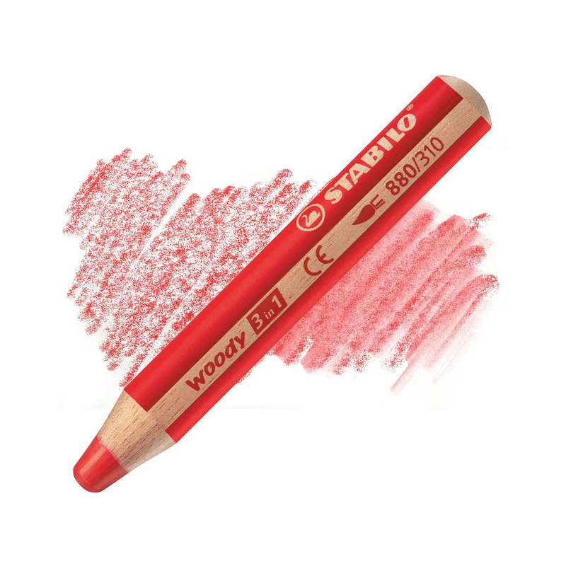 Multifunkční pastelka STABILO woody 3v1, červená