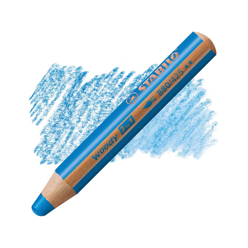 Multifunkční pastelka STABILO woody 3v1, modrá