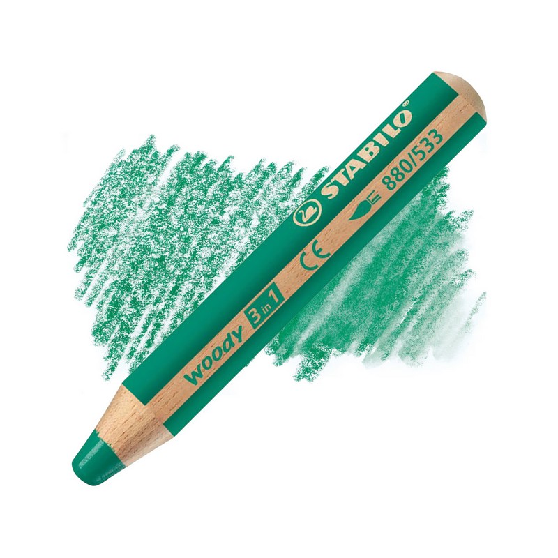 Multifunkční pastelka STABILO woody 3v1, tmavě zelená
