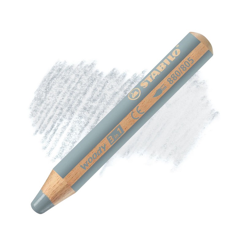 Multifunkční pastelka STABILO woody 3v1, stříbrná