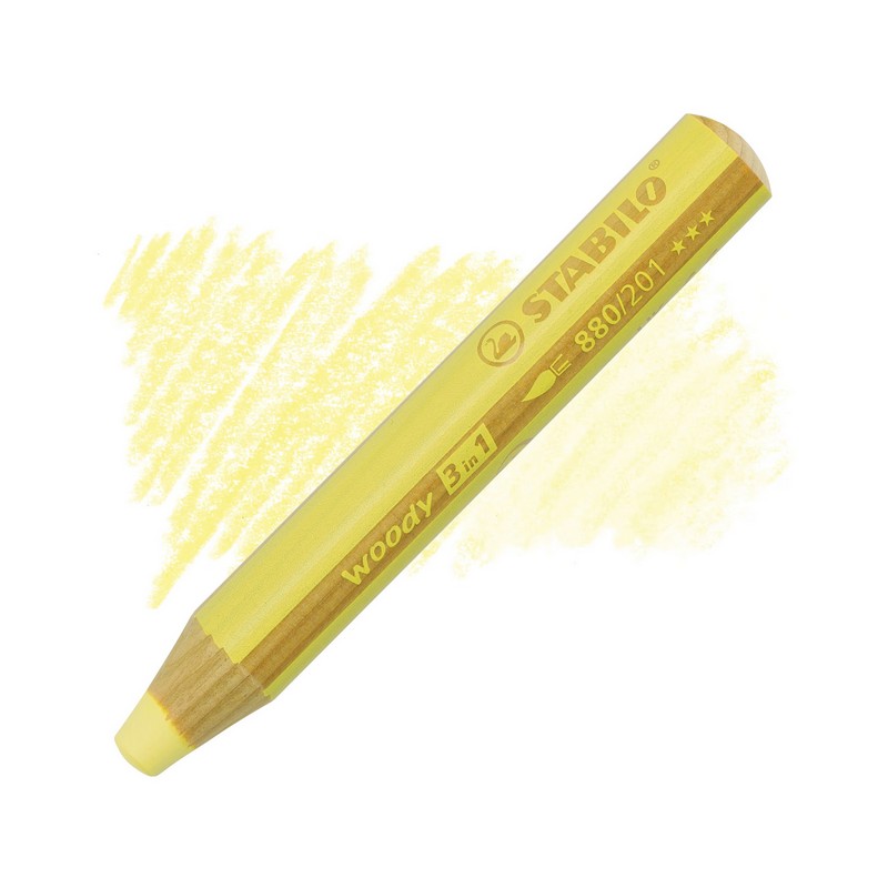 Multifunkční pastelka STABILO woody 3v1, pastelově žlutá