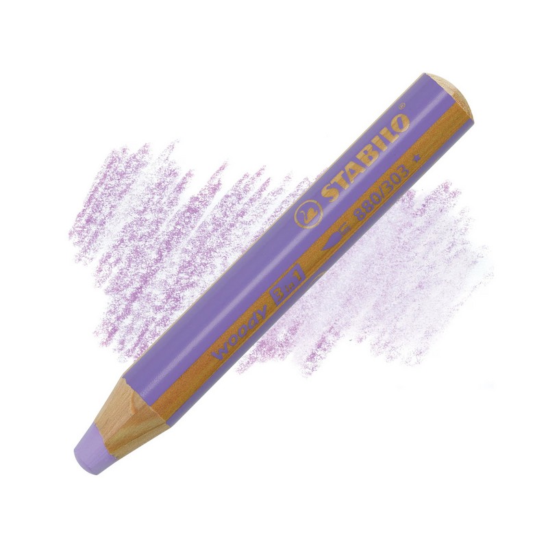 Multifunkční pastelka STABILO woody 3v1, pastelově fialová