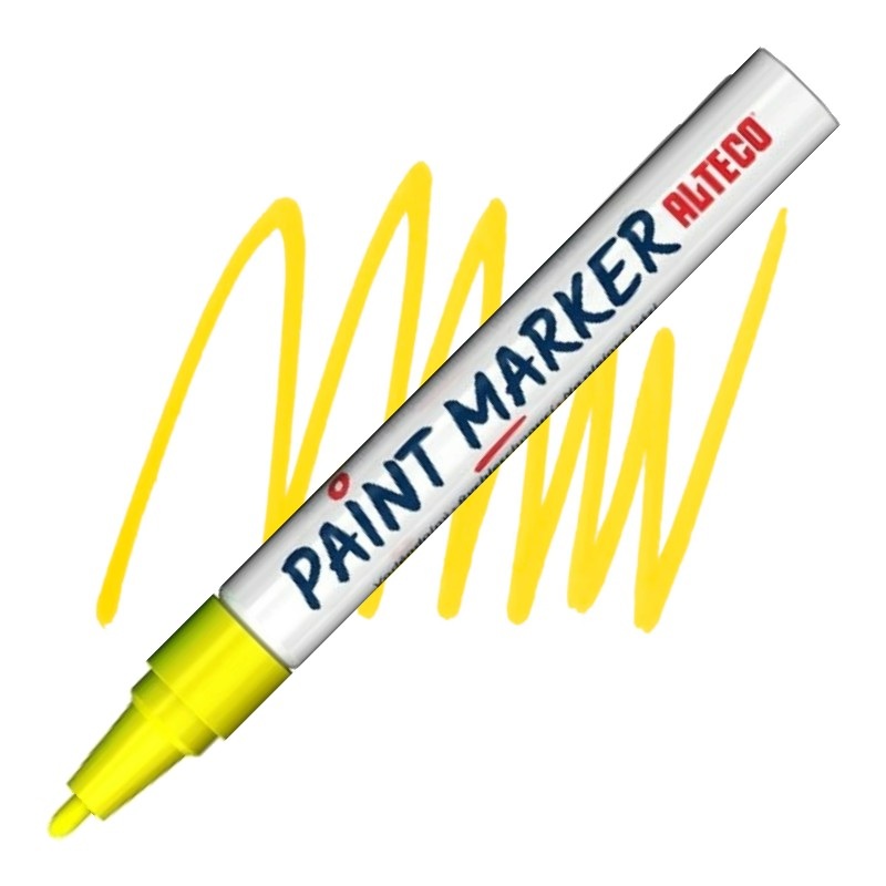 Permanentní popisovač ALTECO Paint Marker 1-2mm, žlutý