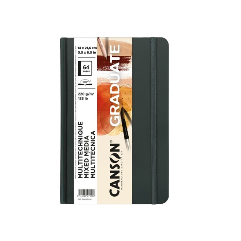 Skicář CANSON Graduate Mixed Media A5, 32 listů Natur 220g