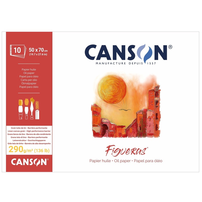 Blok CANSON Figueras Oil 50x70cm, 10 listů 290g