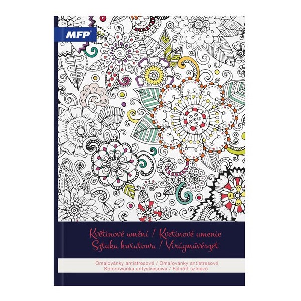 Omalovánky antistresové Květinové umění, A4 32 listů