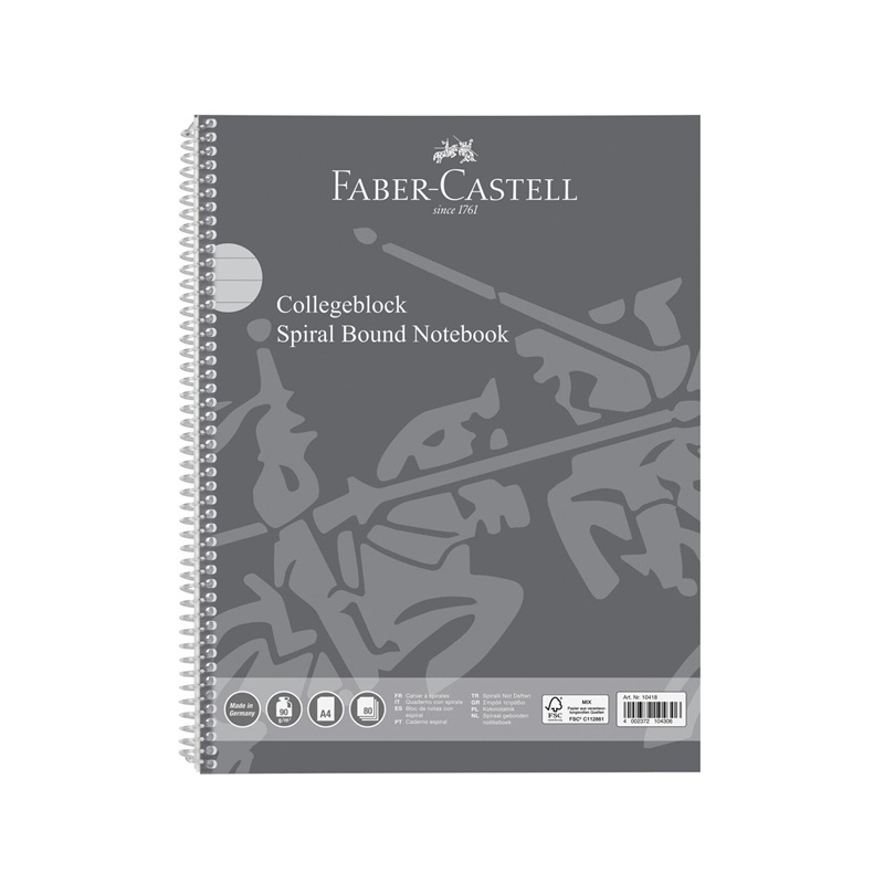 Skicář FABER-CASTELL College A4 černý, 80 linkovaných listů