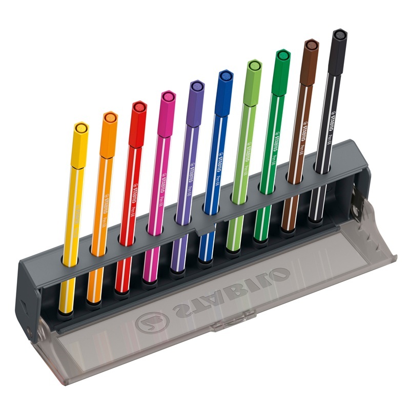 Fixy STABILO Pen 68, 10 ks ve stojánku