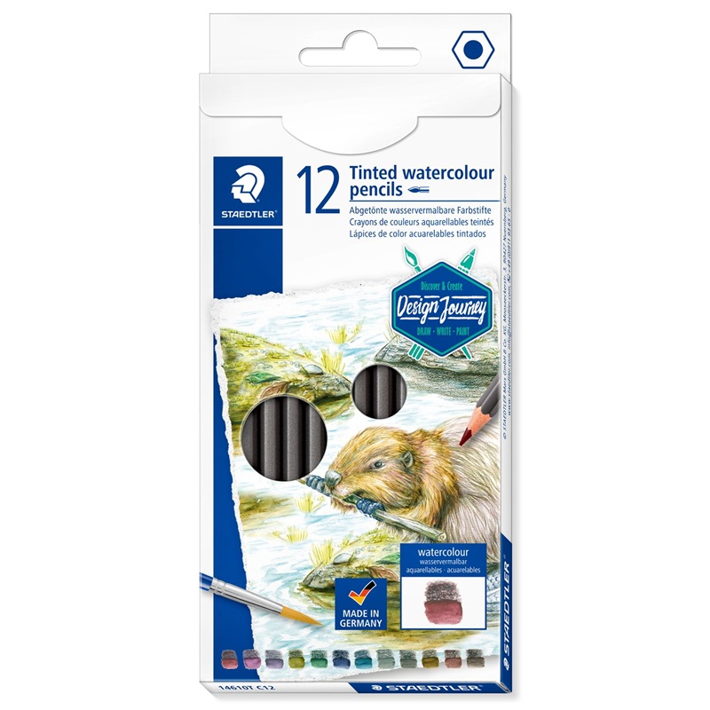 Pastelky akvarelové STAEDTLER Tinted Design Journey, 12ks