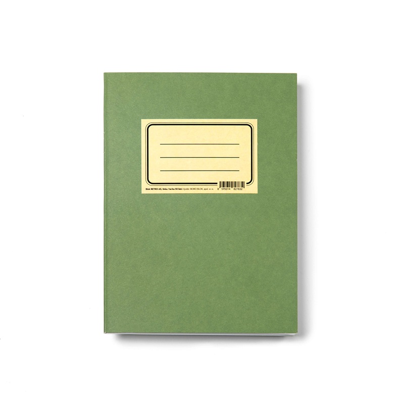 BOBO Blok "Zelenáč" A5, 50 bílých linko-tečkovaných listů