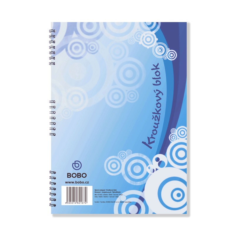 Kroužkový blok BOBO A4, 40 čistých listů