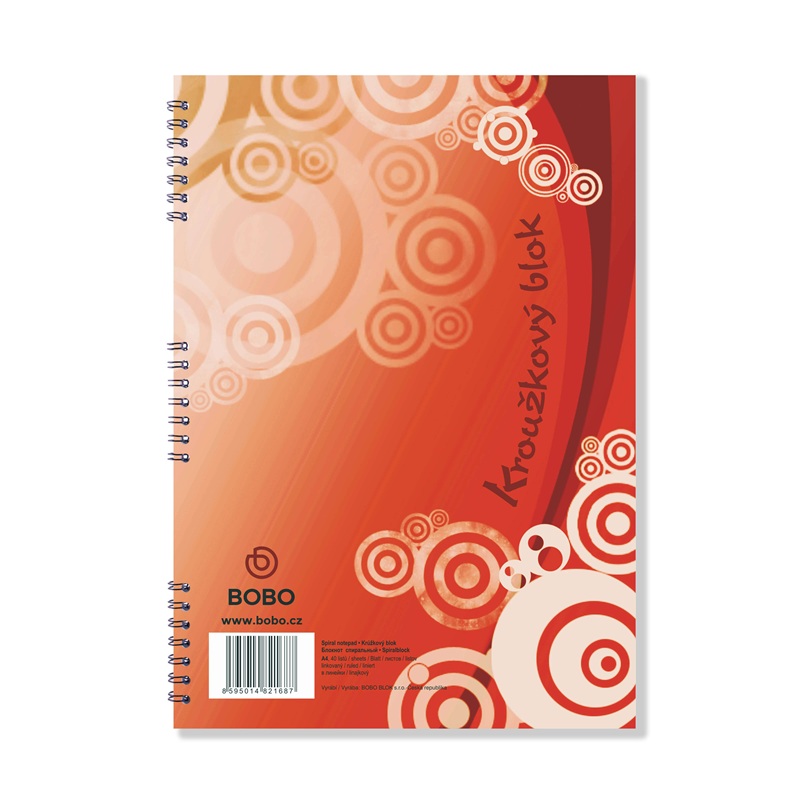 Kroužkový blok BOBO A4, 40 linkovaných listů